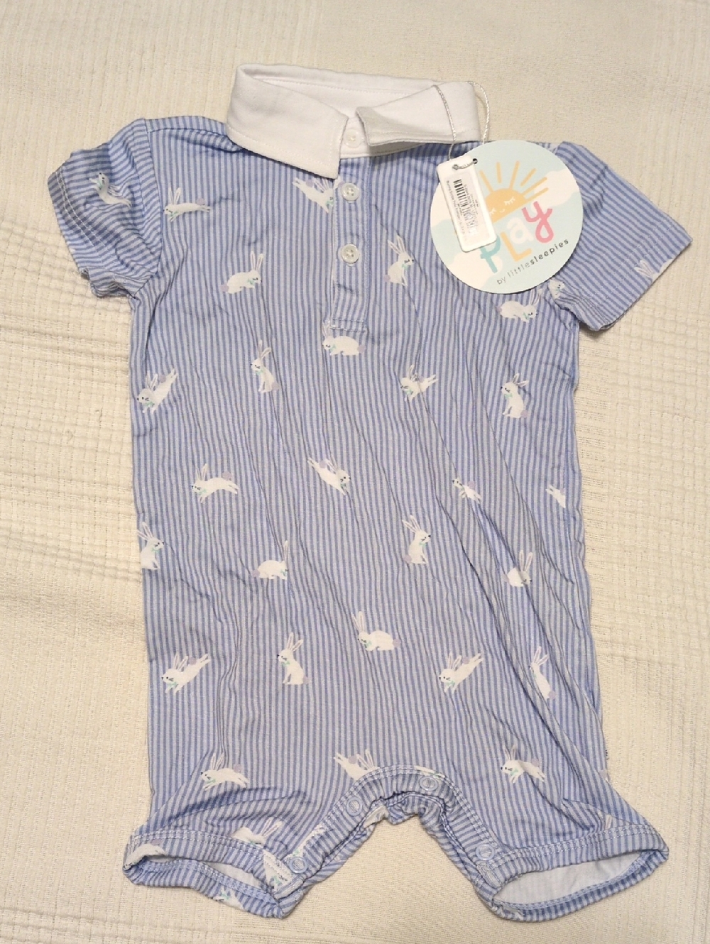Little Sleepies Bunny Polo Romper
